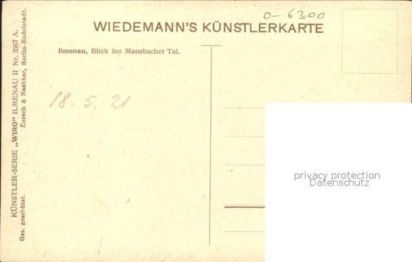 Verlag WIRO Wiedemann Nr. 3567 A Ilmenau Manebacher Tal – Bild 2