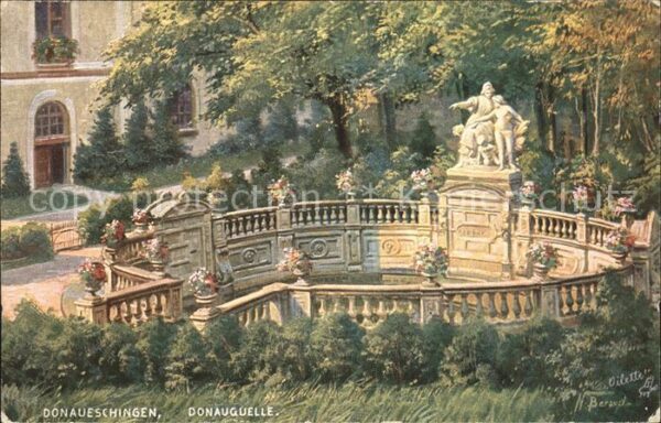 Verlag Tucks Oilette Nr. 780 Donaueschingen Donauquelle N. Berau