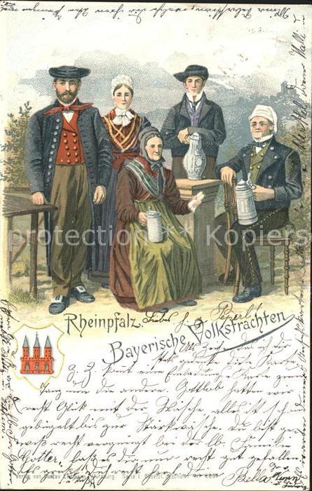 Trachten Bayern Rheinpfalz Litho