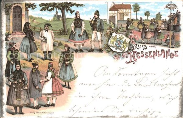 Trachten Hessen Litho
