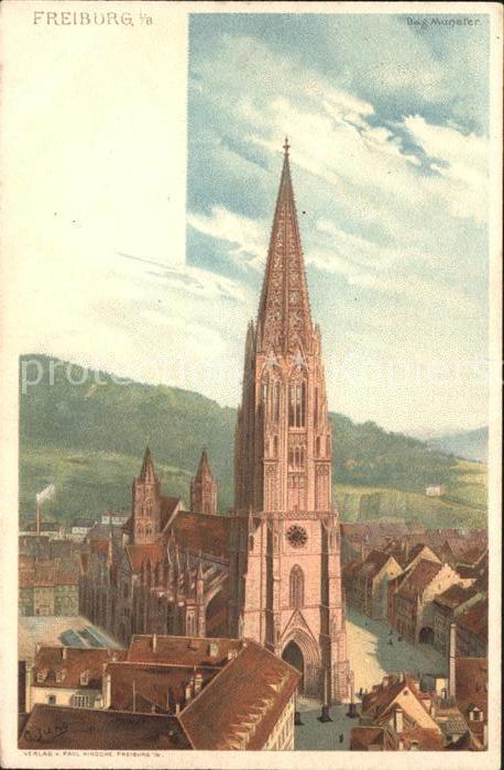 Kuenstlerkarte C. Jung Freiburg im Breisgau Münster Li