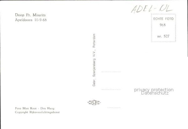 Adel Niederlande Prinzessin Margriet Taufe Prinz Maurits – Bild 2