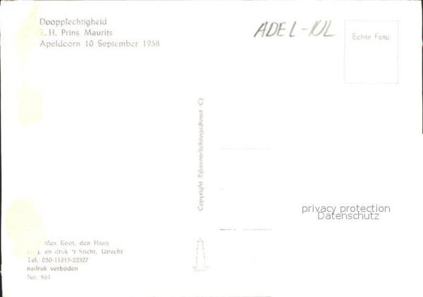 Adel Niederlande Taufe Prinz Maurits Prinzessin Margriet – Bild 2