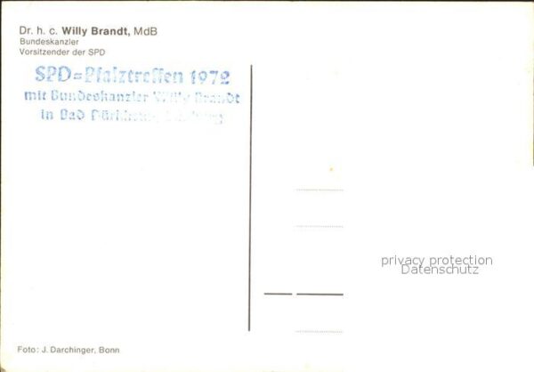 Politiker Willy Brandt Autogramm – Bild 2