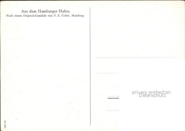 Kuenstlerkarte P.E. Gabel Hamburg Hafen – Bild 2