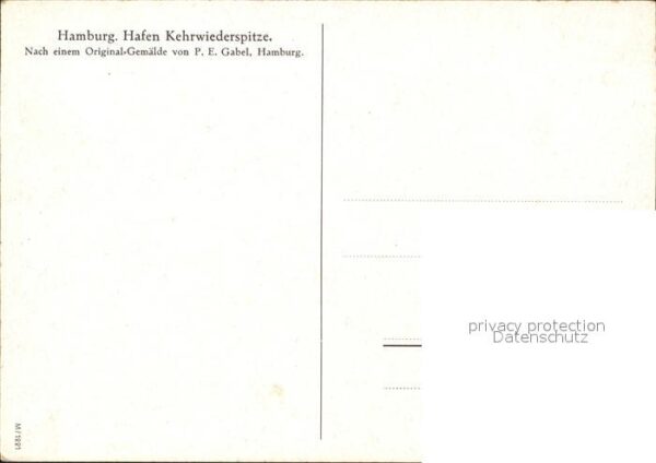 Kuenstlerkarte P.E. Gabel Hamburg Hafen Kehrwiederspit – Bild 2