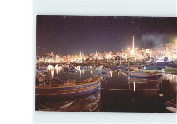Malta Hafen bei Nacht