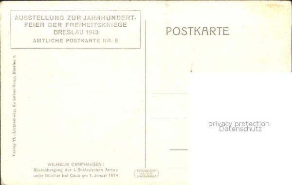 Breslau Niederschlesien Gemälder Breslau 1913 Soldaten – Bild 2