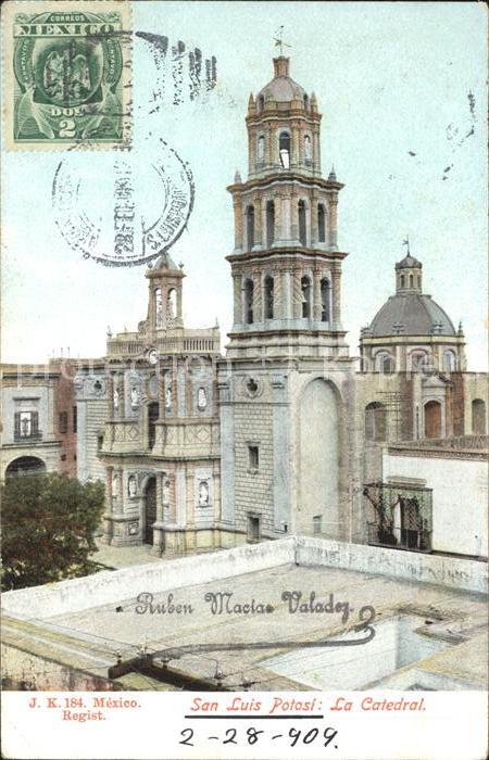 San Luis Potosí Catedral Stempel auf AK