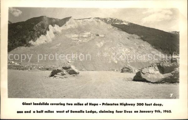 Sumallo Lodge Giant landslide covering Hope
