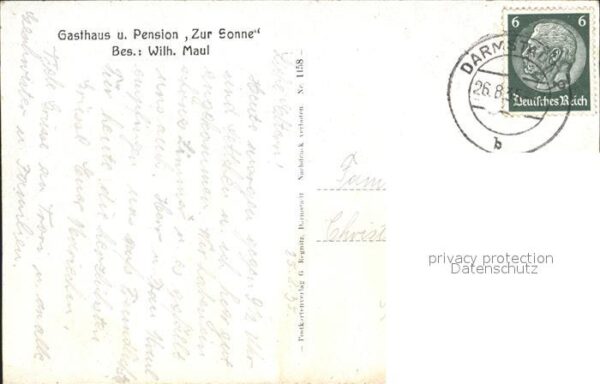 Ernsthofen Odenwald Gasthaus Pension zur Sonne – Bild 2