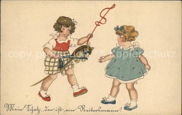 Kinderspielzeug Steckenpferd Kinder Litho