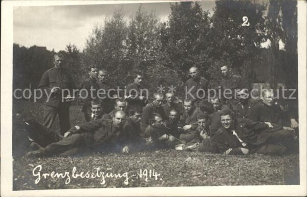 Militaria Schweiz Grenzbesetzung 1914 Gruppenfoto