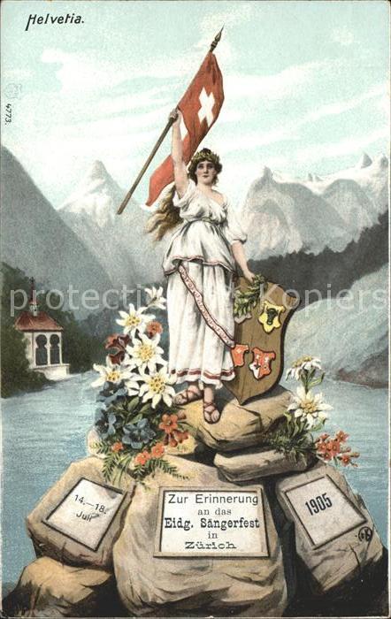 Helvetia Schweiz Eidgenössische Sängerfest Zürich