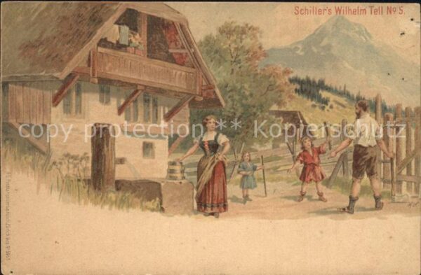 Schiller Friedrich Wilhelm Tell Nr. 5 Litho
