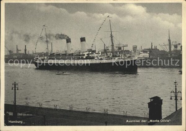 Dampfer Oceanliner Monte Olivia Hamburg