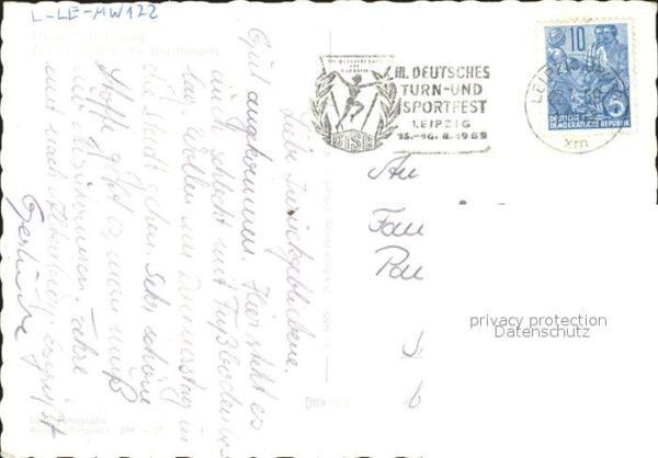 Stadion Leipzig Stempel III. Deutsches Turn-und – Bild 2