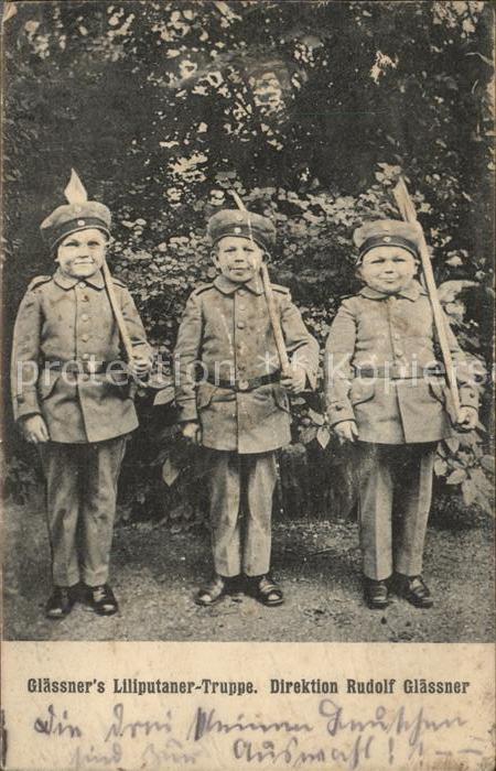 Kuriosum Glässner's Liliputaner-Truppe Soldaten