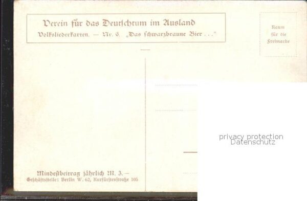 Liederkarte Das schwarzbraune Bier Nr. 6 Studenten – Bild 2