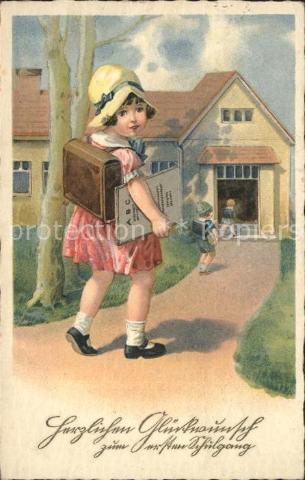 Schule School Ecole Escuela Scuola-- Einschulung Glückwunsch Schulranzen Kin