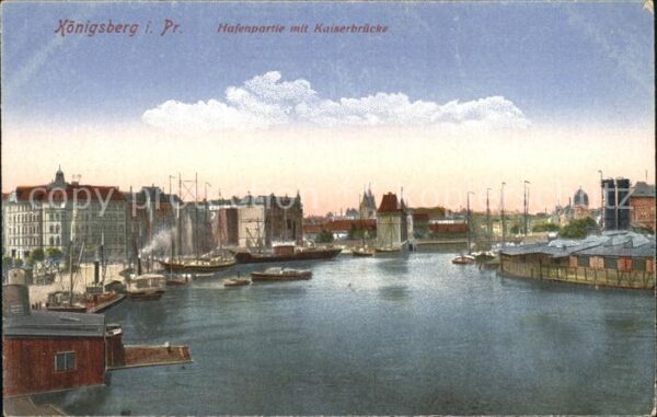 Koenigsberg Ostpreussen Hafen mit Kaiserbrücke