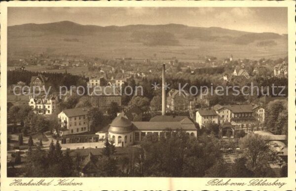 Kudowa Niederschlesien Bad Blick vom Schlossberg
