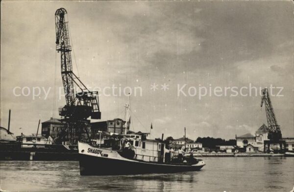 Galati Galatz Hafenpartie Krane Schiffe