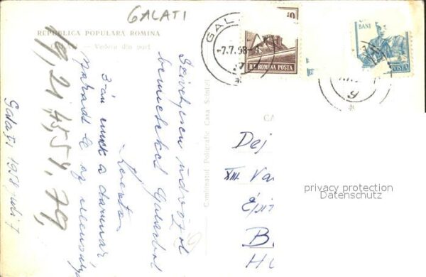 Galati Galatz Hafenpartie Krane Schiffe – Bild 2