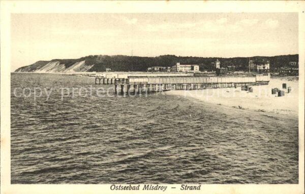 Misdroy Ostseebad Westpommern Strand mit Seebrücke