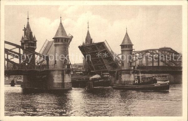 Stettin Szczecin Pommern Bahnhofsbrücke Ziehbrücke