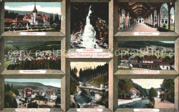 Bad Flinsberg Swieradow Zdroj Kurhaus Wasserfall Wandelhalle Bahnhof