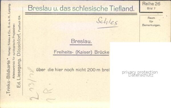 Breslau Niederschlesien Freiheitsbrücke – Bild 2