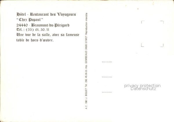 Beaumont-du-Perigord Hotel Restaurant des Voyageurs Chez Pop – Bild 2