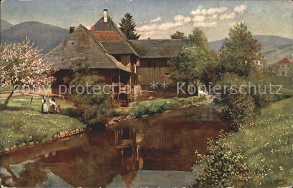 Hoffmann Heinrich Altes Haus an der Wiese Schönau im Schw