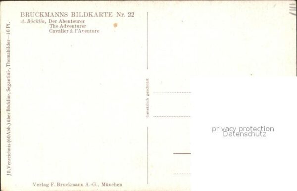 Boecklin Arnold Der Abenteurer Bruckmanns-Bildkarte-Nr. – Bild 2