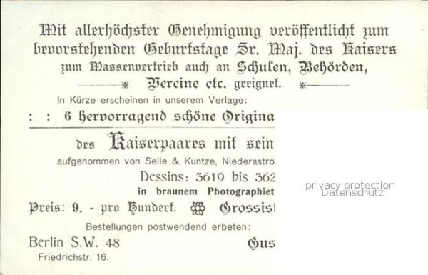 Wilhelm II Enkeln Gustav-Liersch-Verlag-Nr. 3622 – Bild 2