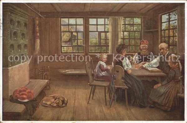 Hoffmann Heinrich Sonntagsfrieden Trachten Hund Bollenhut