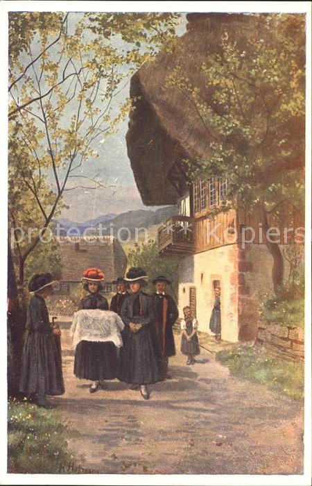 Hoffmann Heinrich Kindtaufe Trachten Schwarzwald Bollenhu