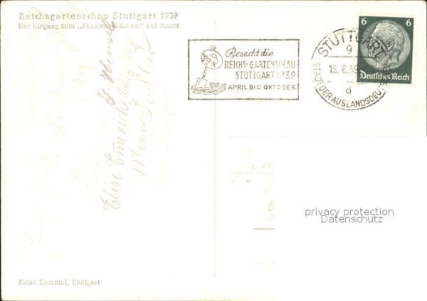 Gartenschau Reichsgartenschau Stuttgart Eingang Aka – Bild 2