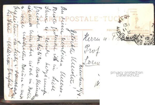 Verlag Tucks Oilette Nr. 17 Monte-Carlo Palais du Prince Tete de – Bild 2