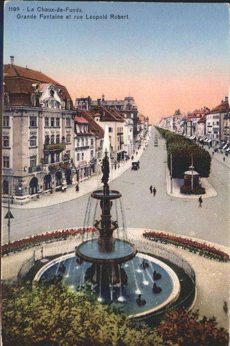 La Chaux-de-Fonds Grande Fontaine rue Leopold Robert