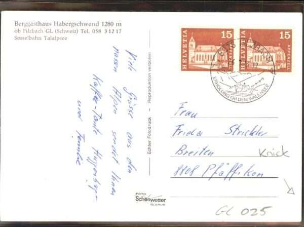 Filzbach Berggasthaus Habergschwend Sesselbahn – Bild 2