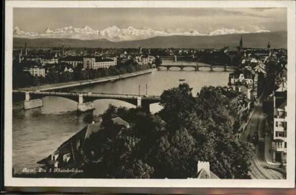 Basel BS Die 3 Rheinbrücken