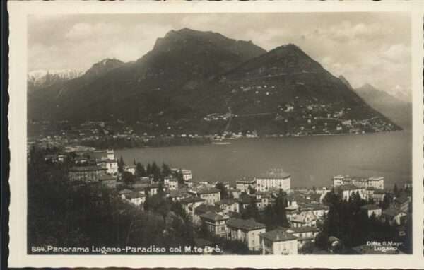 Lugano TI Panorama col Monte Bre