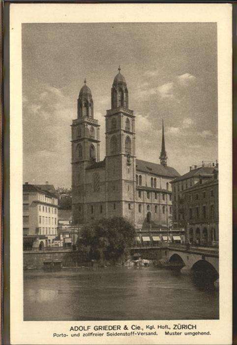 Zuerich Grossmünster Adorf Grieder & Cie