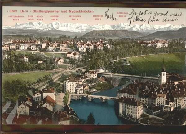 Bern BE Obstbergquartier Nydeckbrücken Alpen