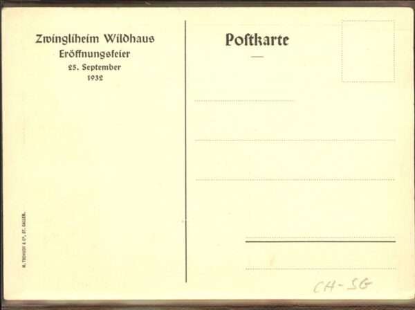 Wildhaus SG Zwingliheim Zeichnung Eröffnungsfeier – Bild 2