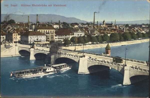 Basel BS Mittlere Rheinbrücke Kleinbasel