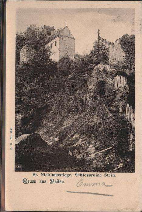 Baden AG St. Nicklausstiege Schlossruine Stein