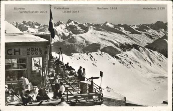 Weissfluhjoch Terrasse Skifahren